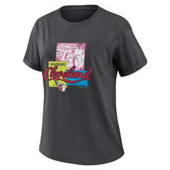 Charcoal Cleveland Guardians WEAR by Erin Andrews Women's Domestic Box Color Boyfriend T-Shirt