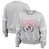 Heather Gray St. Louis Cardinals WEAR by Erin Andrews Women's Domestic Crest Pullover Sweatshirt