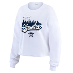 White Houston Astros WEAR by Erin Andrews Women's Domestic Postcard Long Sleeve T-Shirt