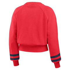 Red St. Louis Cardinals WEAR by Erin Andrews Women's Vintage Washed Cropped Pullover Sweatshirt