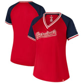 Red St. Louis Cardinals Profile Women's Plus Size Crossover V-Neck T-Shirt