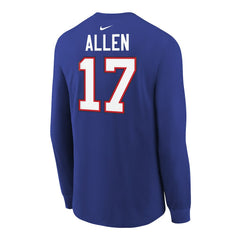 Josh Allen Youth Player Name & Number Long Sleeve T-Shirt - Buffalo Bills T-shirts