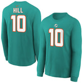 Tyreek Hill Youth Player Name & Number Long Sleeve T-Shirt - Miami Dolphins T-shirts