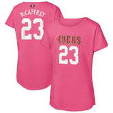 Christian McCaffrey Girls Youth Player Name & Number T-Shirt - San Francisco 49ers T-shirts