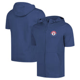 Royal Texas Rangers Levelwear Recruit Short Sleeve Full-Zip Hoodie