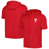 Red Philadelphia Phillies Levelwear Recruit Short Sleeve Full-Zip Hoodie