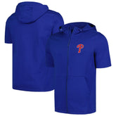 Royal Philadelphia Phillies Levelwear Recruit Short Sleeve Full-Zip Hoodie