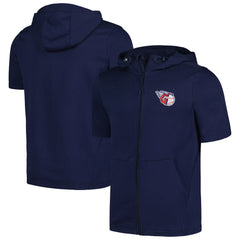 Navy Cleveland Guardians Levelwear Recruit Short Sleeve Full-Zip Hoodie