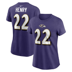 Derrick Henry Women's Player Name & Number T-Shirt - Baltimore Ravens T-shirts