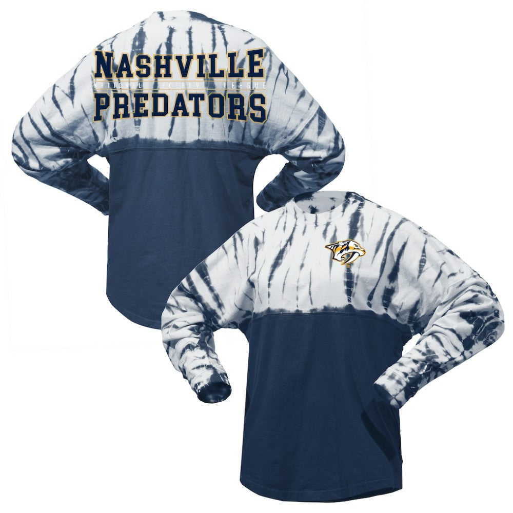 NHL Nashville Predators Spirit Jersey Unisex Crystal Half Dye Long Sleeve T-Shirt