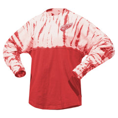 NHL Detroit Red Wings Spirit Jersey Unisex Crystal Half Dye Long Sleeve T-Shirt