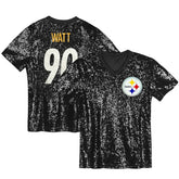 T.J. Watt Women's Player Name & Number V-Neck Fashion Jersey - Pittsburgh Steelers Jerseys