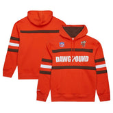 Vintage Logo Head Coach Fleece Pullover Hoodie - Cleveland Browns Hoodies