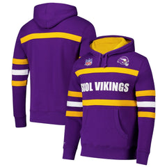 Vintage Logo Head Coach Fleece Pullover Hoodie - Minnesota Vikings Hoodies
