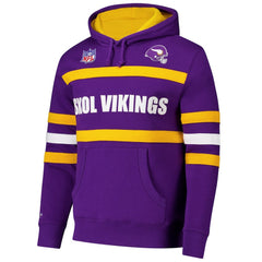 Vintage Logo Head Coach Fleece Pullover Hoodie - Minnesota Vikings Hoodies