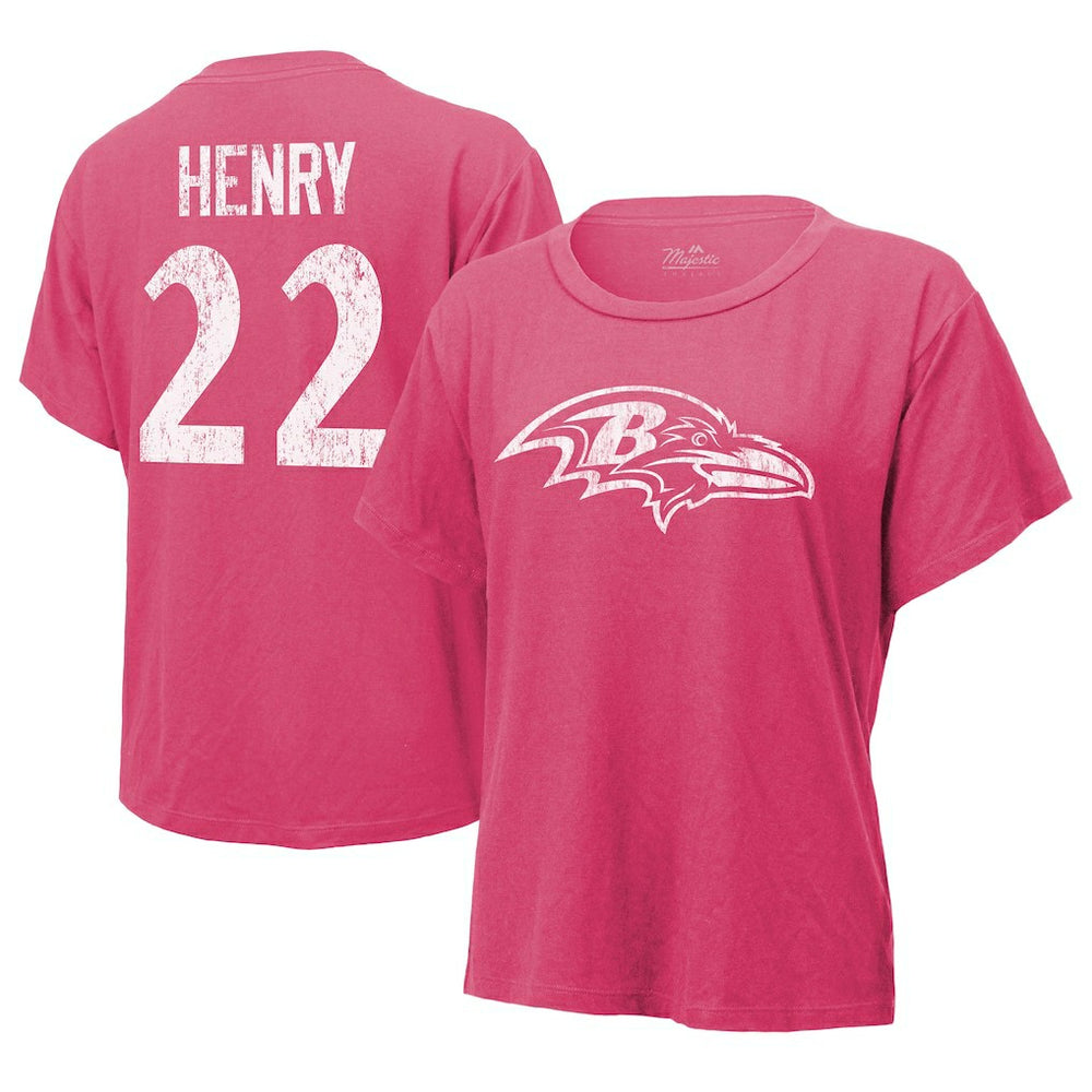 Derrick Henry Majestic Threads Women's Name & Number T-Shirt - Baltimore Ravens T-shirts