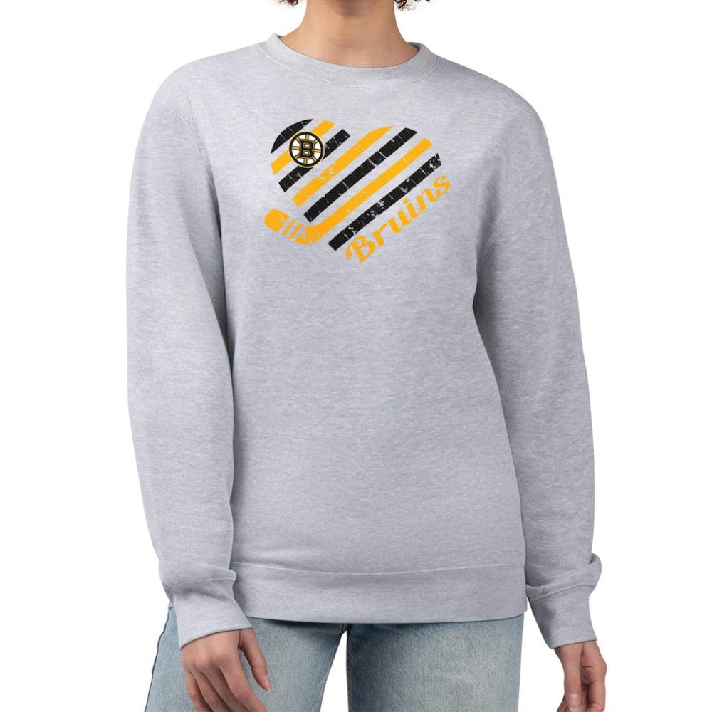 NHL Boston Bruins G-III 4Her by Carl Banks Women's Heart Graphic Pullover Sweatshirt