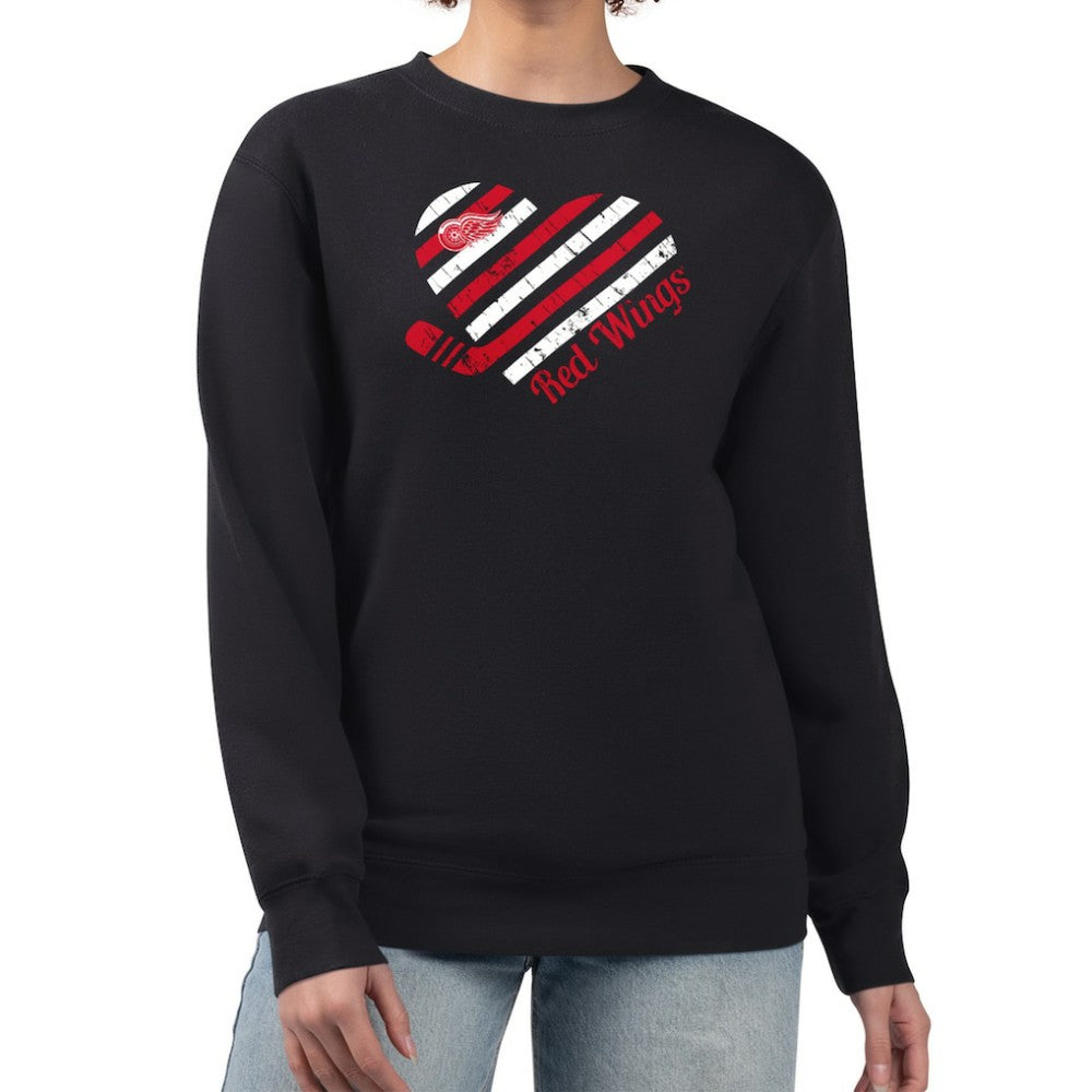 NHL Detroit Red Wings G-III 4Her by Carl Banks Women's Heart Graphic Pullover Sweatshirt