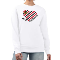 NHL Chicago Blackhawks G-III 4Her by Carl Banks Women's Heart Graphic Pullover Sweatshirt