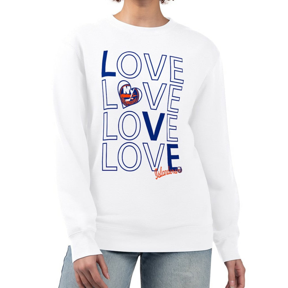 NHL New York Islanders G-III 4Her by Carl Banks Women's Lots Of Love Team Logo Graphic Pullover Sweatshirt