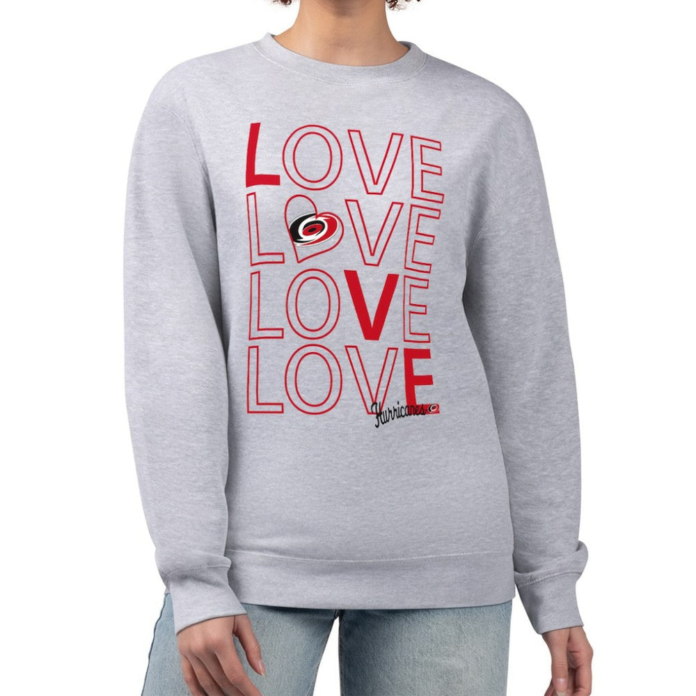 NHL Carolina Hurricanes G-III 4Her by Carl Banks Women's Lots Of Love Team Logo Graphic Pullover Sweatshirt