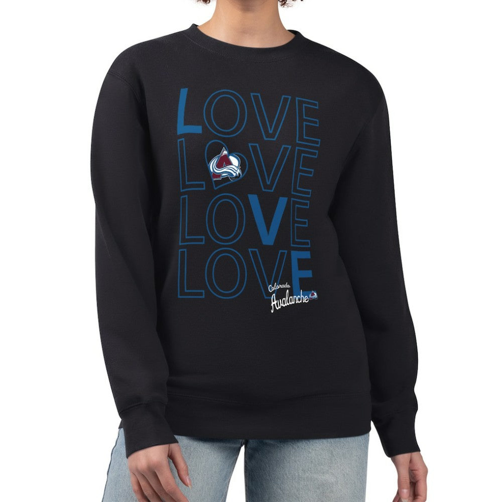 NHL Colorado Avalanche G-III 4Her by Carl Banks Women's Lots Of Love Team Logo Graphic Pullover Sweatshirt