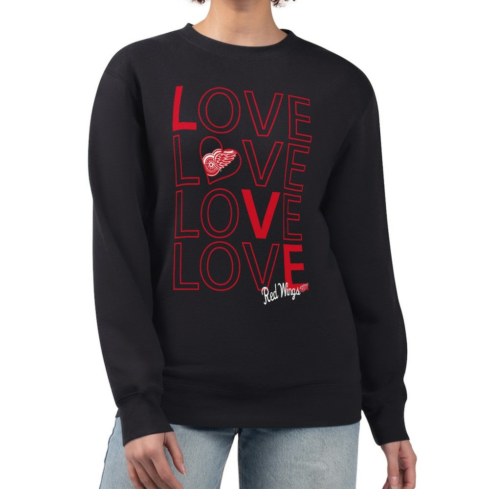 NHL Detroit Red Wings G-III 4Her by Carl Banks Women's Lots Of Love Team Logo Graphic Pullover Sweatshirt