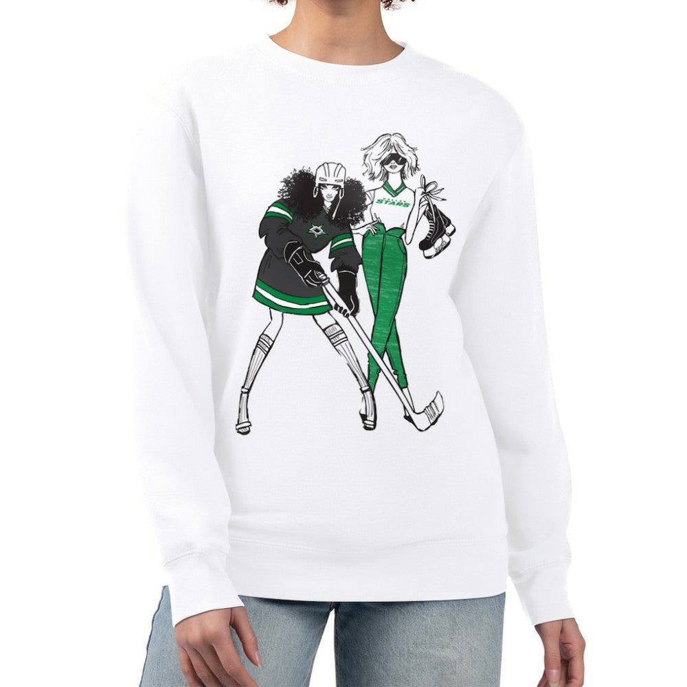 NHL Dallas Stars G-III 4Her by Carl Banks Women's Hockey Girls Team Graphic Fleece Pullover Sweatshirt