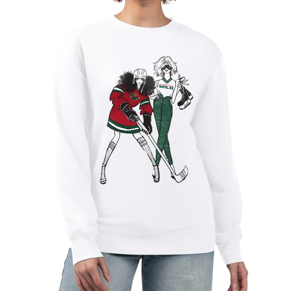 NHL Minnesota Wild G-III 4Her by Carl Banks Women's Hockey Girls Team Graphic Fleece Pullover Sweatshirt
