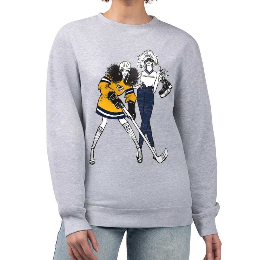 NHL Nashville Predators G-III 4Her by Carl Banks Women's Hockey Girls Team Graphic Fleece Pullover Sweatshirt