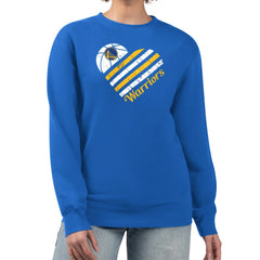 Golden State Warriors G-III 4Her by Carl Banks Women's Heart Graphic Fleece Pullover Sweatshirt sale