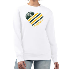 G-III 4Her by Carl Banks Women's Heart Graphic Fleece Pullover Sweatshirt - Green Bay Packers Pullover