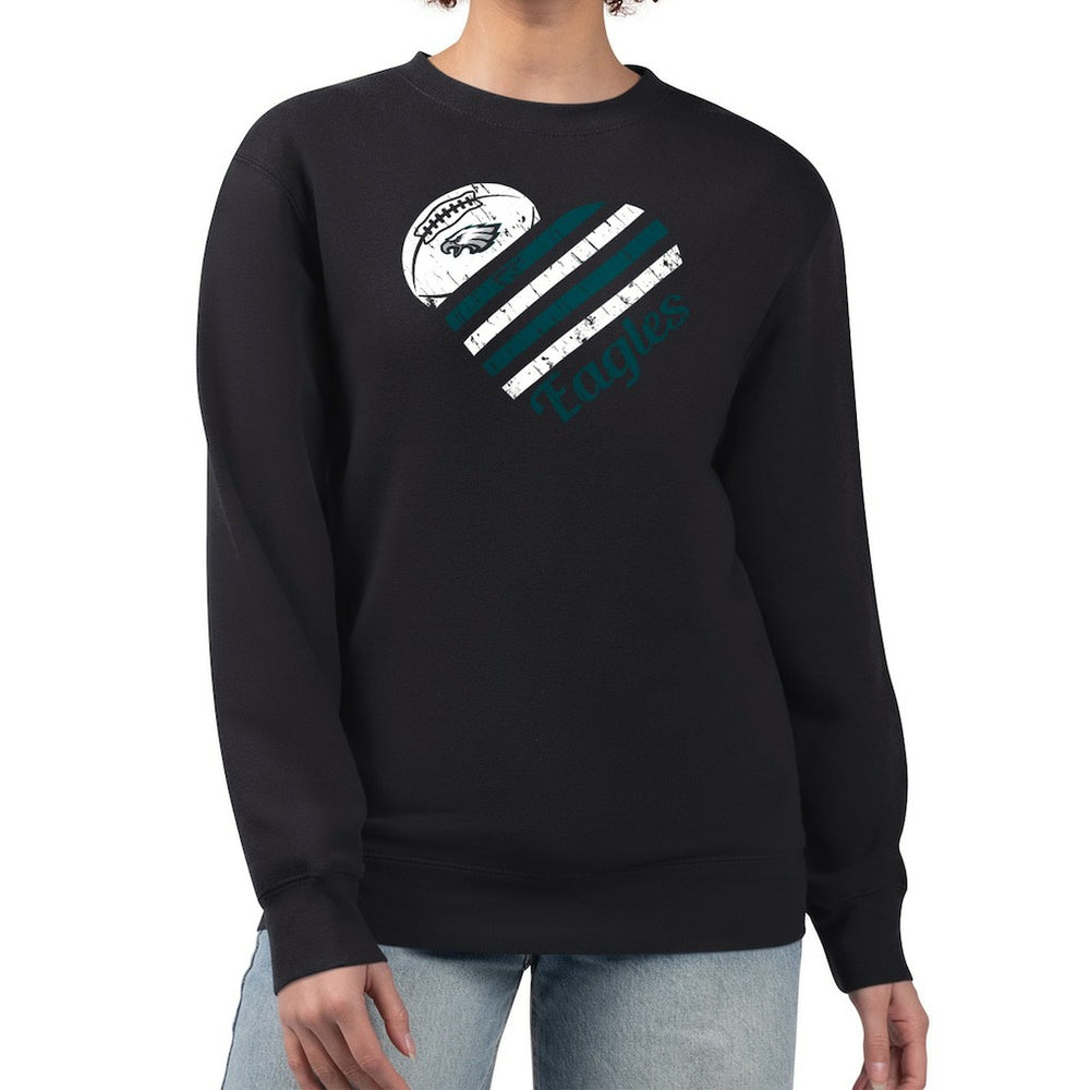 G-III 4Her by Carl Banks Women's Heart Graphic Fleece Pullover Sweatshirt - Philadelphia Eagles Pullover