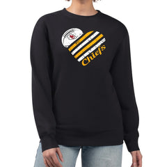 G-III 4Her by Carl Banks Women's Heart Graphic Fleece Pullover Sweatshirt - Kansas City Chiefs Pullover