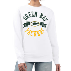 G-III 4Her by Carl Banks Women's Large Team Graphic Fleece Pullover Sweatshirt - Green Bay Packers Pullover