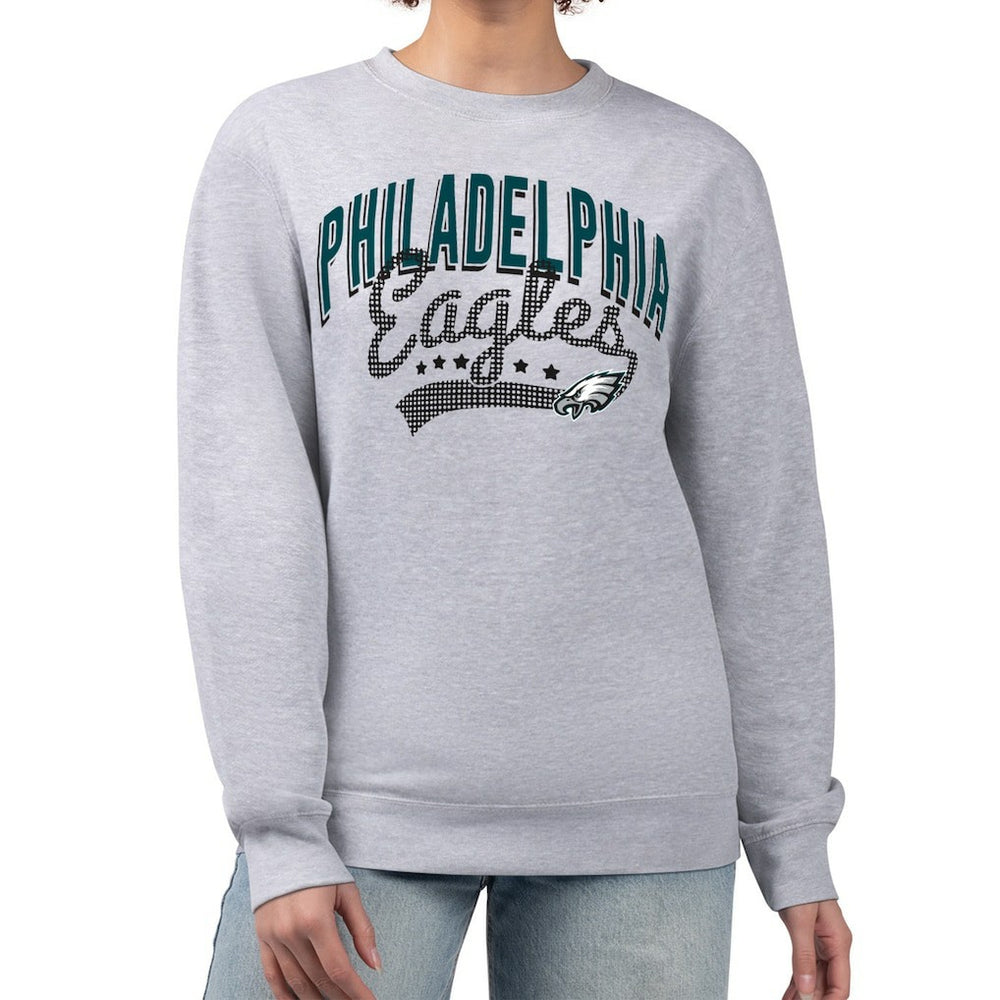 G-III 4Her by Carl Banks Women's Filigree Logo Graphic Fleece Pullover Sweatshirt - Philadelphia Eagles Pullover