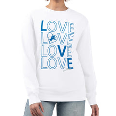 G-III 4Her by Carl Banks Women's Lots of Love Graphic Fleece Pullover Sweatshirt - Detroit Lions Pullover