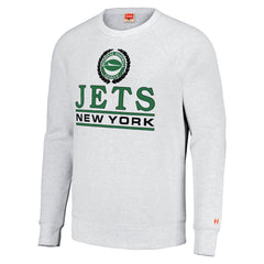 Homage Unisex Crest Tri-Blend Crewneck Pullover Sweatshirt - New York Jets Pullover
