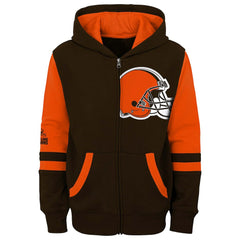 Preschool Stadium Color Block Full-Zip Hoodie - Cleveland Browns Hoodies