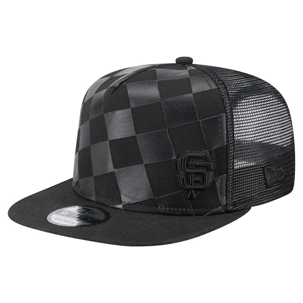 Black San Francisco Giants New Era Score Check 9FIFTY A-Frame Trucker Snapback Hat