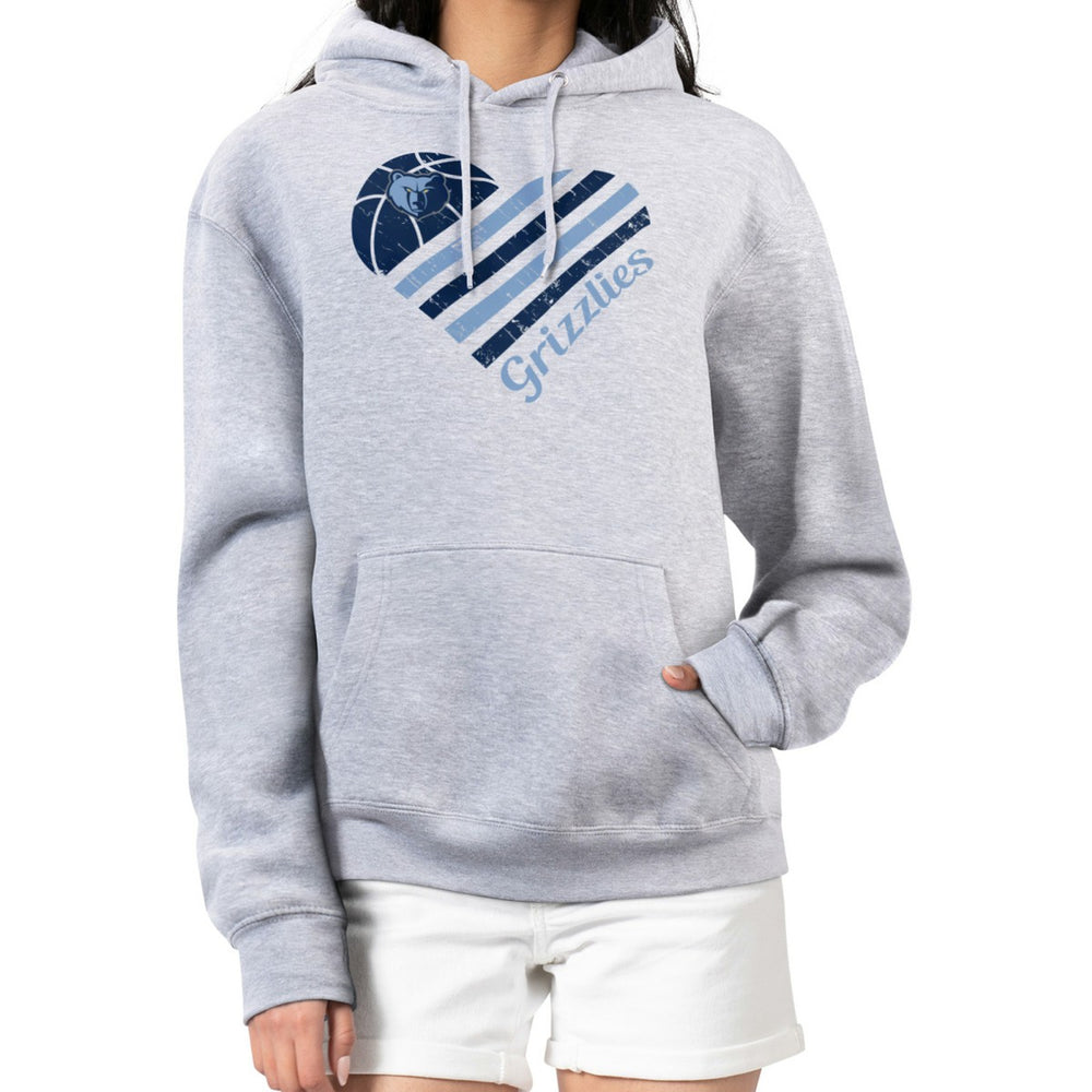 Memphis Grizzlies G-III 4Her by Carl Banks Women's Heart Pullover Hoodie - Heather Gray for sale