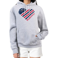 New Orleans Pelicans G-III 4Her by Carl Banks Women's Heart Pullover Hoodie - Heather Gray on sale