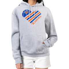 New York Knicks G-III 4Her by Carl Banks Women's Heart Pullover Hoodie - Heather Gray sale