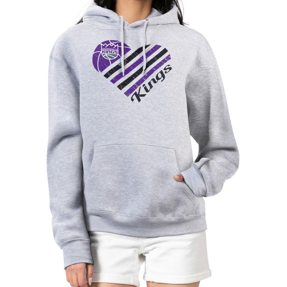 Sacramento Kings G-III 4Her by Carl Banks Women's Heart Pullover Hoodie - Heather Gray discount