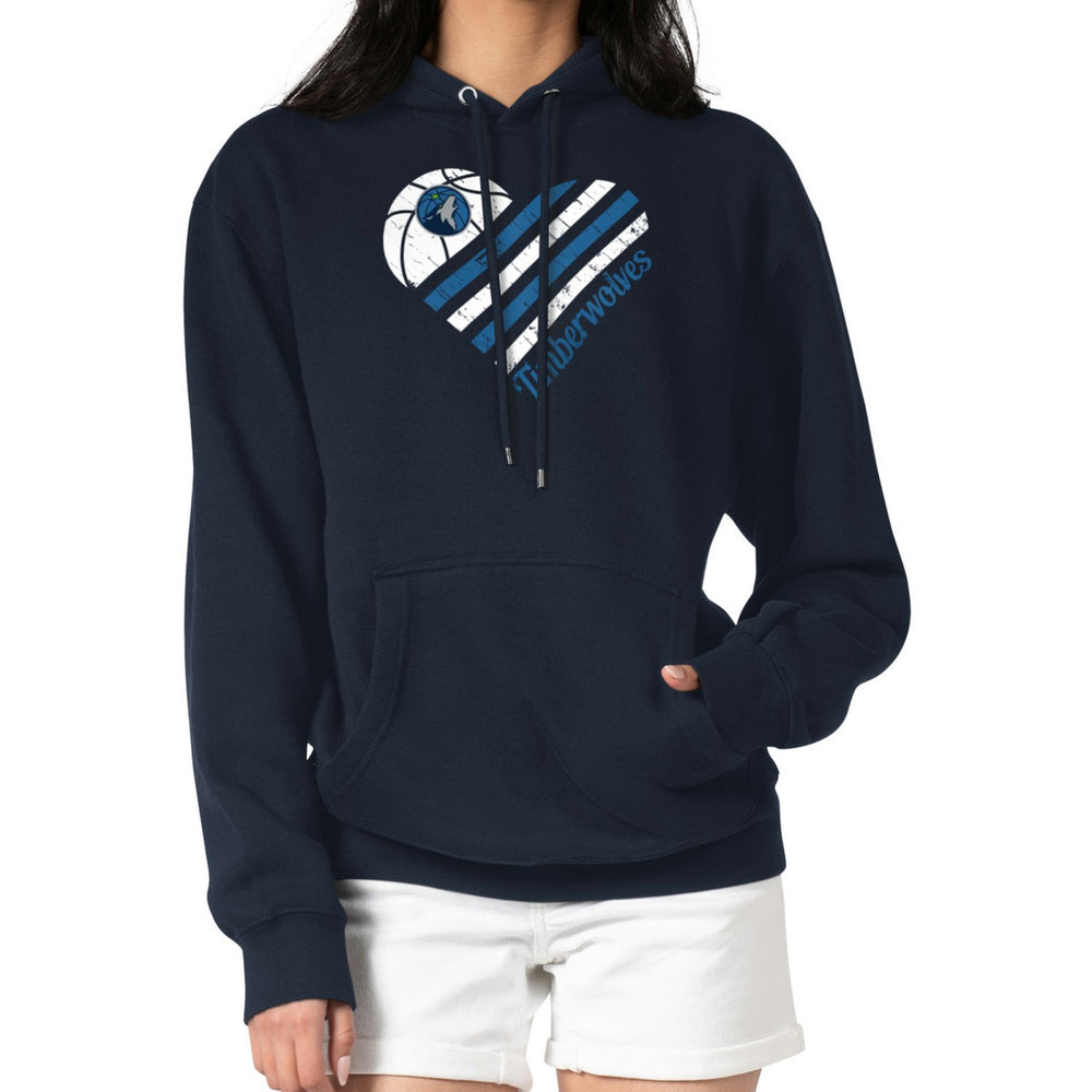 Minnesota Timberwolves G-III 4Her by Carl Banks Women's Heart Pullover Hoodie - Navy online
