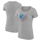 Oklahoma City Thunder G-III 4Her by Carl Banks Women's Super-Slim Fit Lightweight Heart T-Shirt