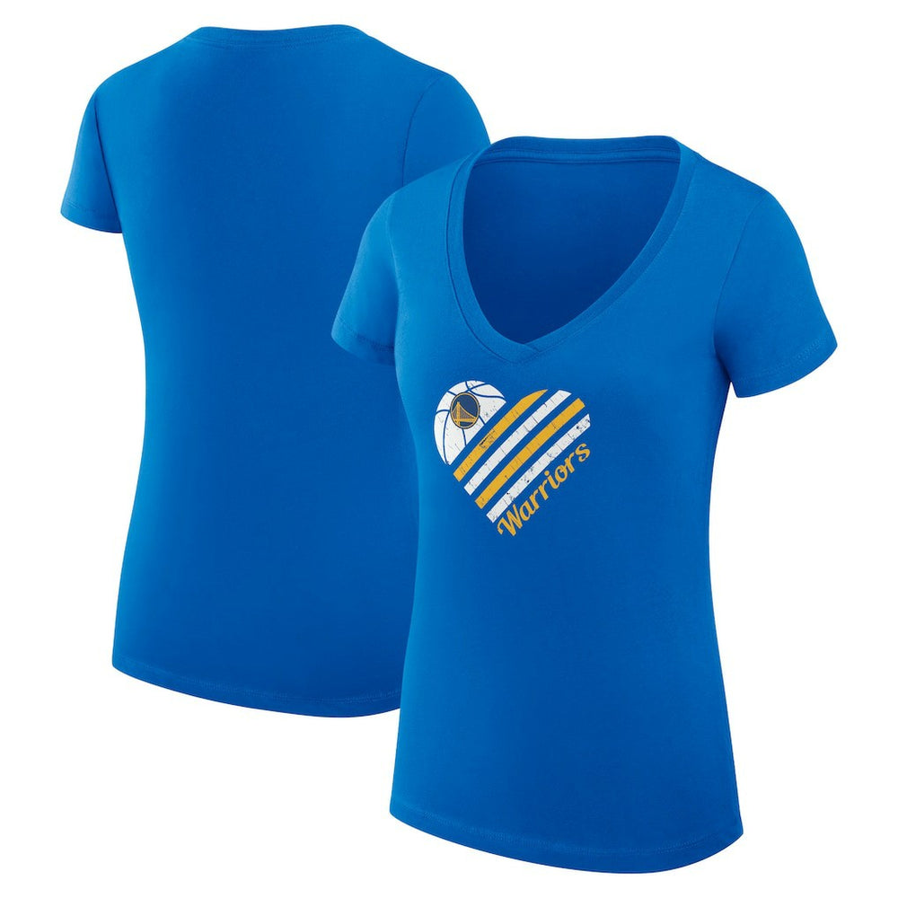 Golden State Warriors G-III 4Her by Carl Banks Women's Super-Slim Fit Lightweight Heart V-Neck T-Shirt sale
