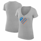 Oklahoma City Thunder G-III 4Her by Carl Banks Women's Super-Slim Fit Lightweight Heart V-Neck T-Shirt