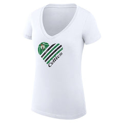 Boston Celtics G-III 4Her by Carl Banks Women's Super-Slim Fit Lightweight Heart V-Neck T-Shirt