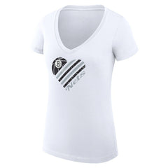 Brooklyn Nets G-III 4Her by Carl Banks Women's Super-Slim Fit Lightweight Heart V-Neck T-Shirt